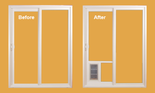 Pet Patio Doors Cougar Windows, Replacement Sliding Glass Door With Dog Door